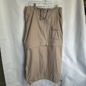 Travel maxi skirt/Convert to short skirt/Drawstring waist & hem/Pockets/Side sli